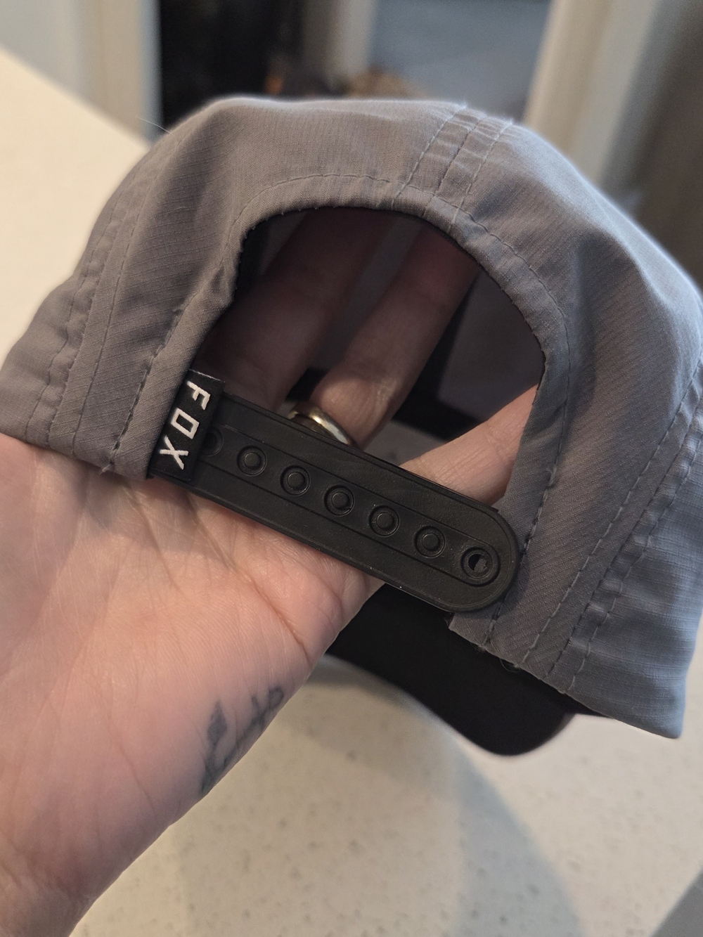 Fox Gray Five-Panel Hat with Triangle Logo - Picture 2 of 6